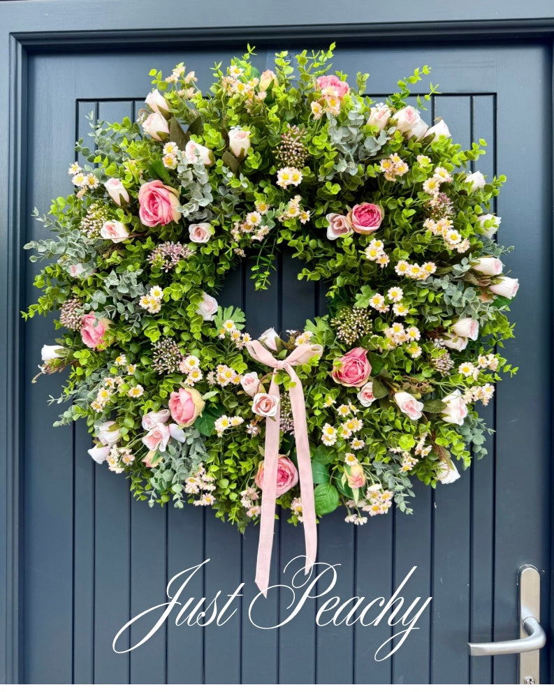 Just Peachy Door Wreath